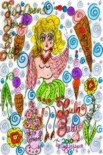 Hula Baby Doodle Art 4 X 6